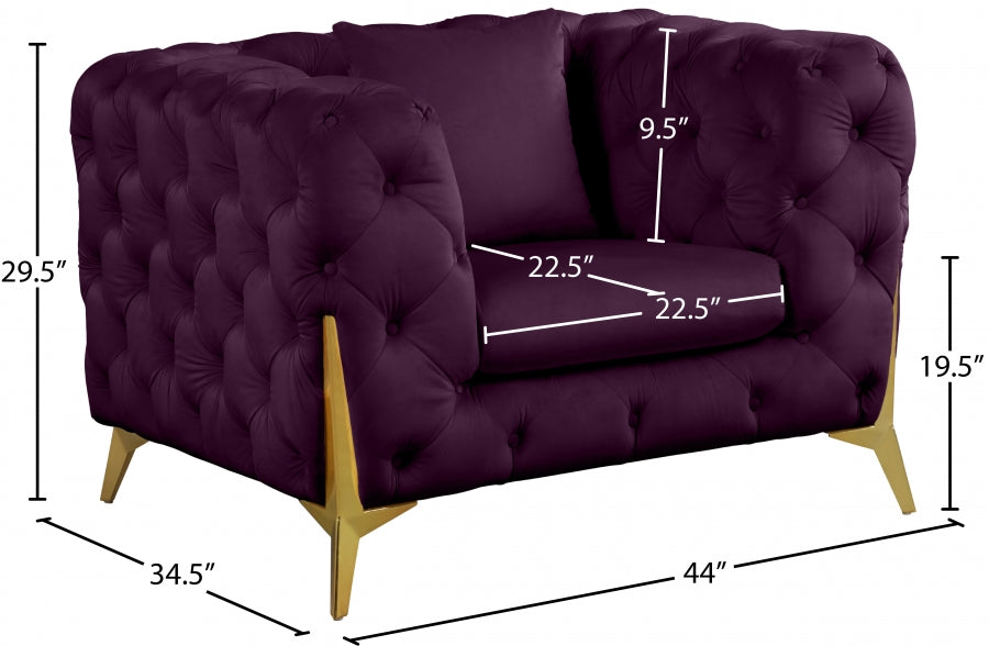 Kingdom Purple Velvet Chair - 695Purple-C - Vega Furniture