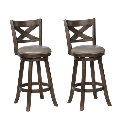 Kipper 29" Gray Swivel Barstool, Set of 2 - 2993C-29-GY - Vega Furniture