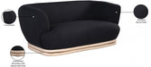 Kipton Black Boucle Fabric Loveseat - 648Black-L - Vega Furniture