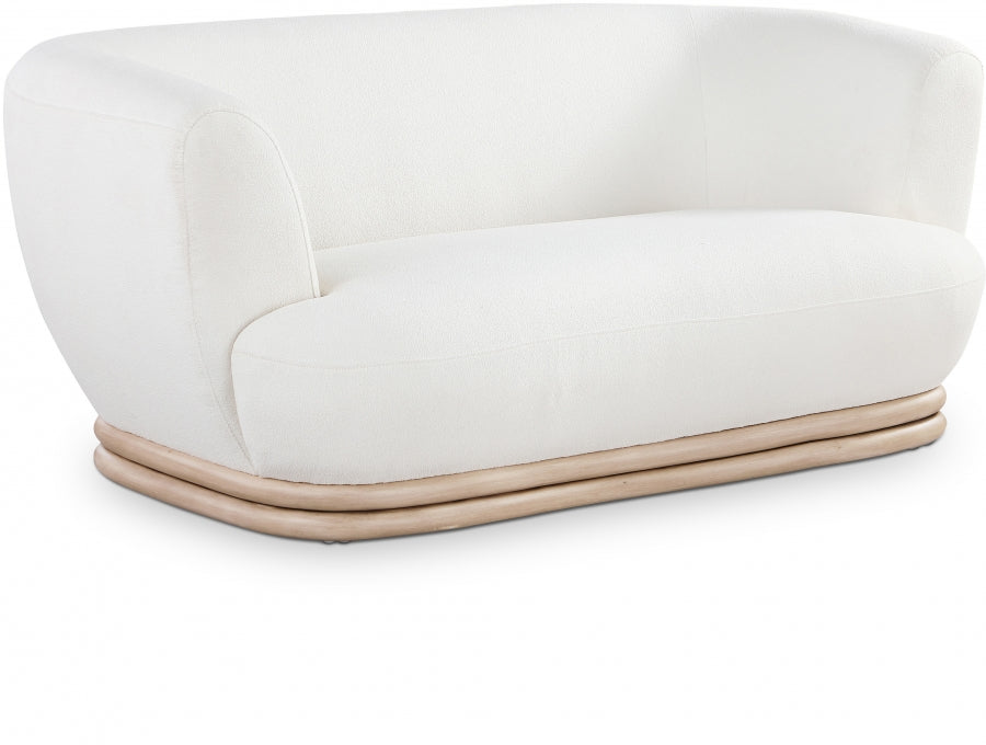 Kipton Cream Boucle Fabric Loveseat - 648Cream-L - Vega Furniture