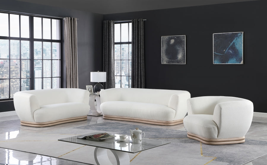 Kipton Cream Boucle Fabric Sofa - 648Cream-S - Vega Furniture