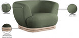 Kipton Green Boucle Fabric Chair - 648Green-C - Vega Furniture