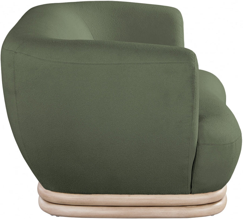 Kipton Green Boucle Fabric Loveseat - 648Green-L - Vega Furniture