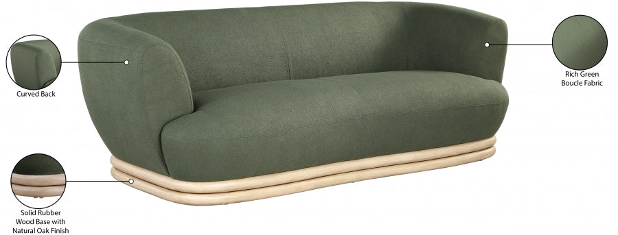 Kipton Green Boucle Fabric Sofa - 648Green-S - Vega Furniture