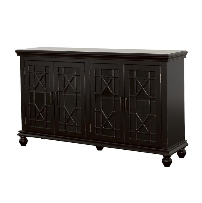 Kovu Black 4-Door Accent Cabinet - 950639 - Vega Furniture
