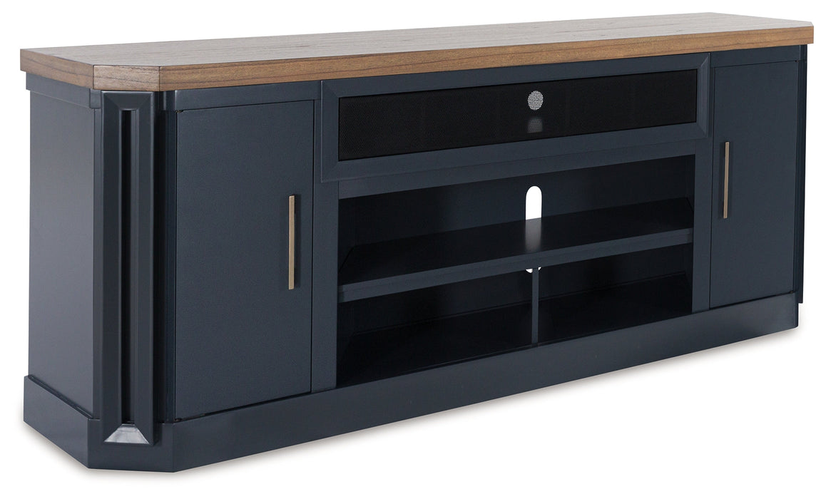 LANDOCKEN Brown/Blue 83" TV Stand - W402-68 - Vega Furniture