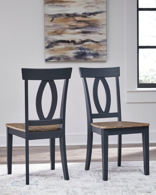 Landocken Brown/Blue Dining Chair, Set of 2 - D502-01 - Vega Furniture