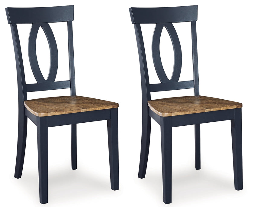 Landocken Brown/Blue Dining Chair, Set of 2 - D502-01 - Vega Furniture