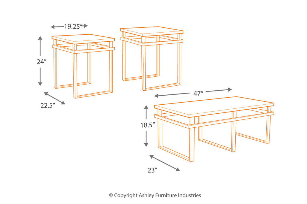 Laney Black Table, Set of 3 - T180-13 - Vega Furniture