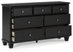 Lanolee Black Dresser - B687-31 - Vega Furniture