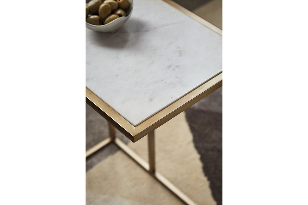 Lanport Champagne/White Accent Table - A4000236 - Vega Furniture