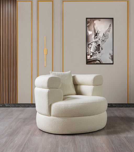 Larissa Ivory Boucle Accent Chair - LARISSAIVORY-CHAIR - Vega Furniture