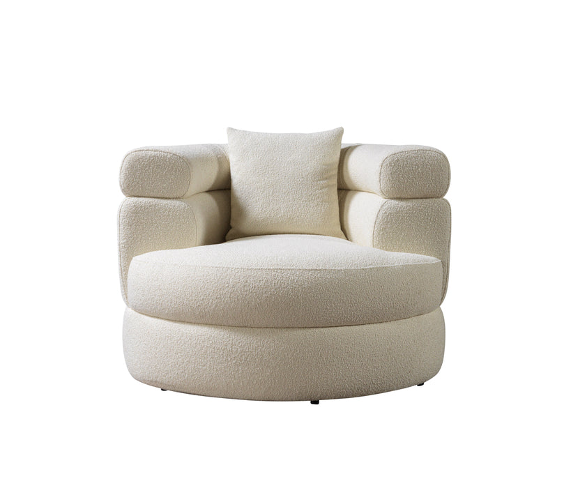 Larissa Ivory Boucle Accent Chair - LARISSAIVORY-CHAIR - Vega Furniture