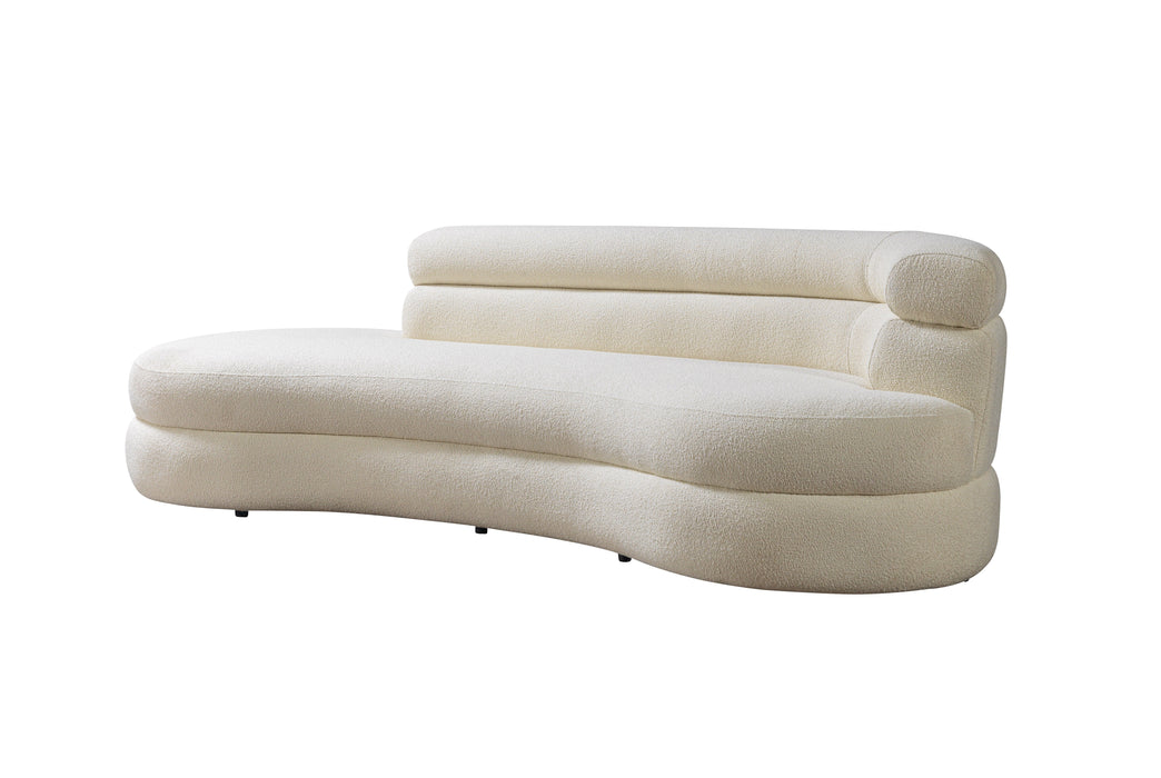 Larissa Ivory Boucle Chaise Lounge - LARISSAIV-CHAISE - Vega Furniture