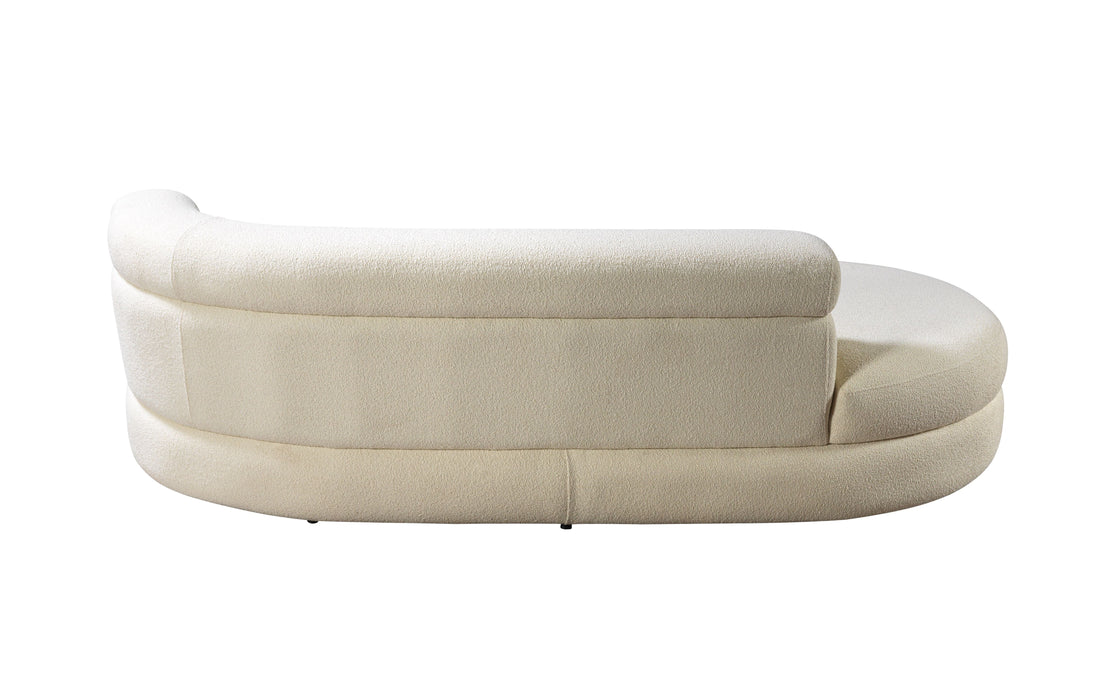 Larissa Ivory Boucle Chaise Lounge - LARISSAIV-CHAISE - Vega Furniture