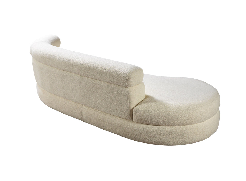 Larissa Ivory Boucle Chaise Lounge - LARISSAIV-CHAISE - Vega Furniture