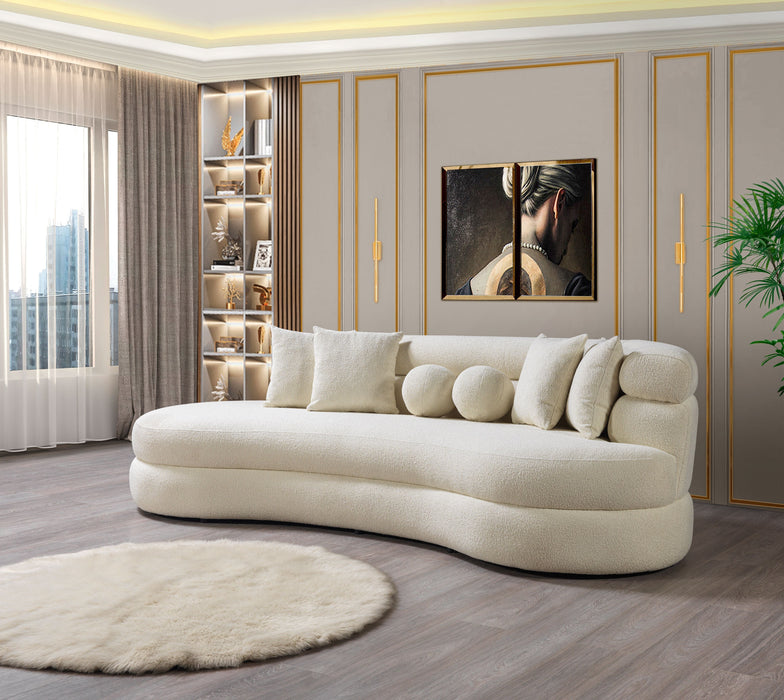 Larissa Ivory Boucle Chaise Lounge - LARISSAIV-CHAISE - Vega Furniture