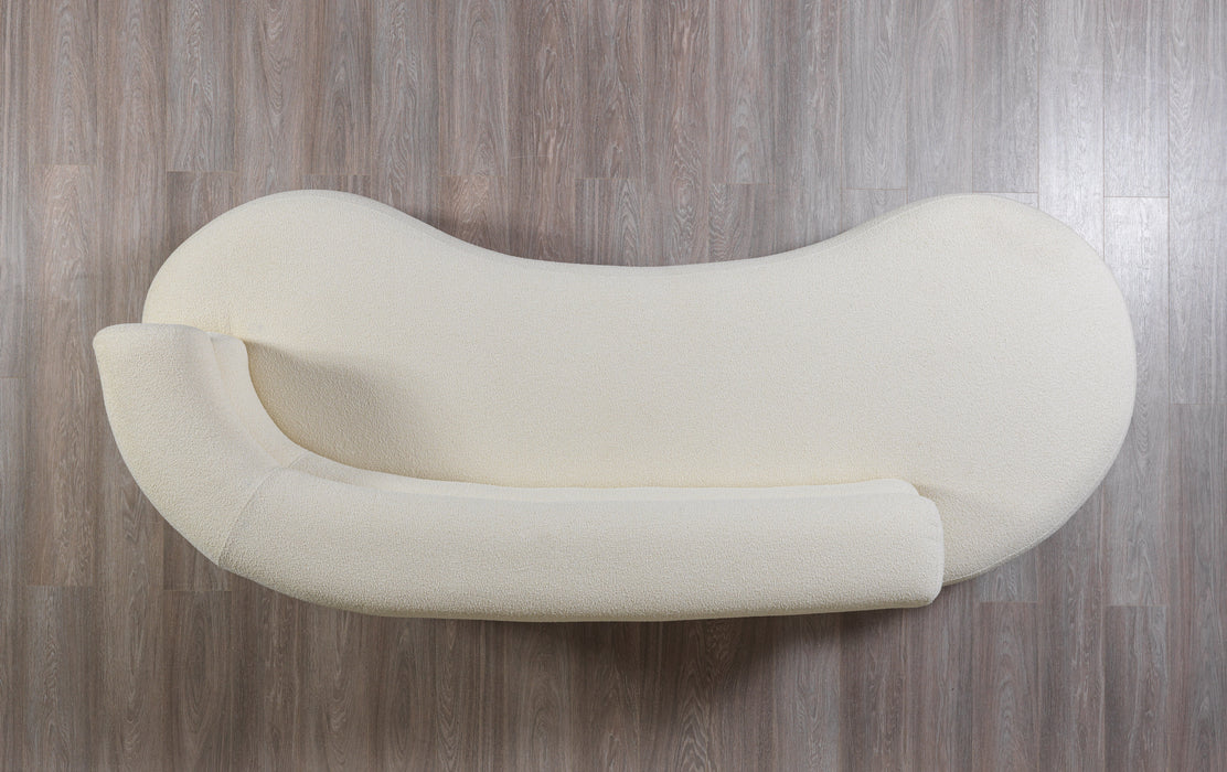 Larissa Ivory Boucle Chaise Lounge - LARISSAIV-CHAISE - Vega Furniture