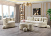 Larissa Ivory Boucle Round Ottoman - LARISSAIVORY-OTT - Vega Furniture