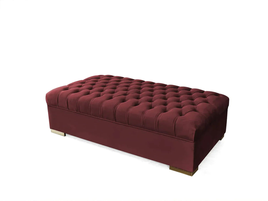 Lauren Maroon Velvet Oversized Ottoman - LAURENMAROON-OTT - Vega Furniture