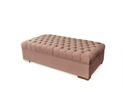 Lauren Pink Velvet Oversized Ottoman - LAURENPINK-OTT - Vega Furniture