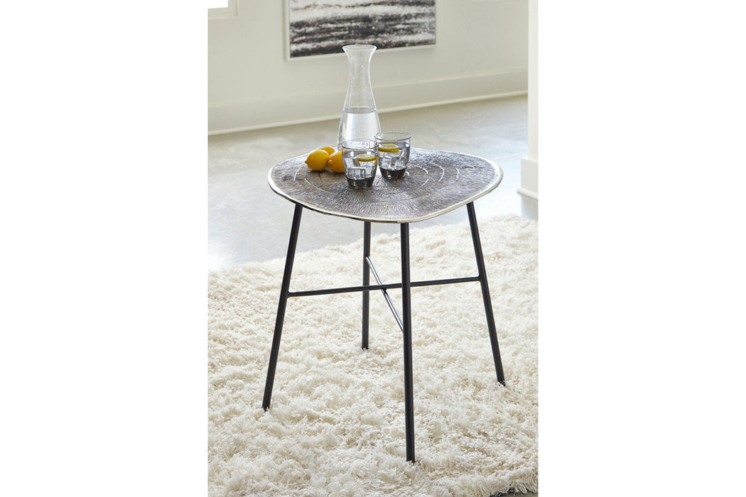 Laverford Chrome/Black End Table - T836-6 - Vega Furniture