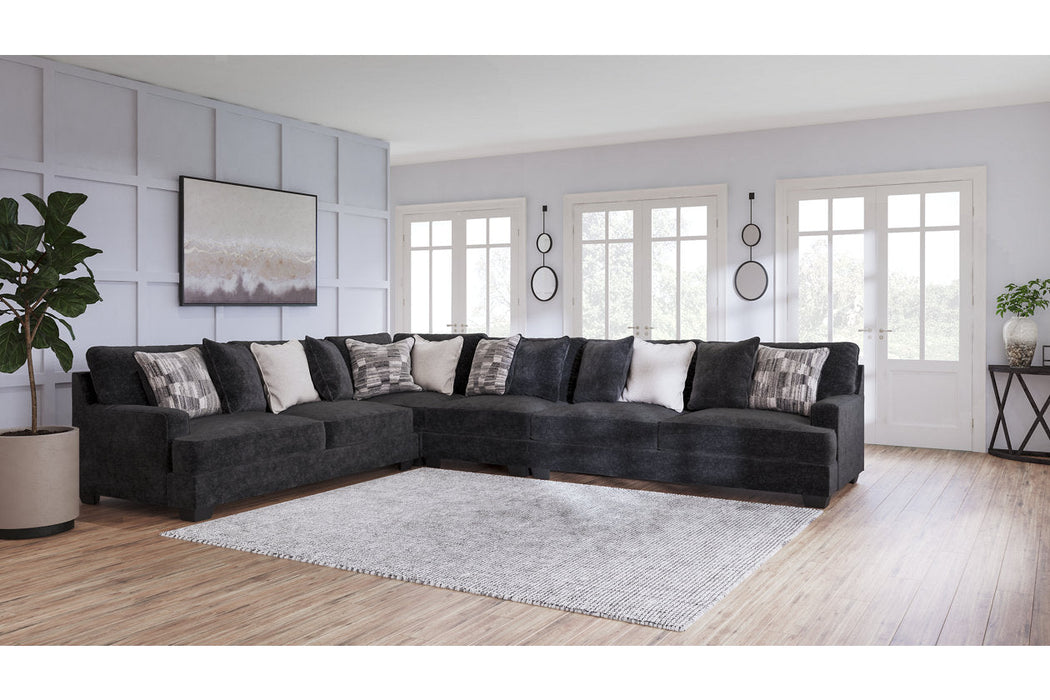 Lavernett Charcoal 4-Piece Sectional - SET | 5960366 | 5960367 | 5960377 | 5960346 - Vega Furniture