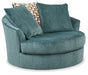 Laylabrook Teal Oversized Swivel Accent Chair - 9220621 - Vega Furniture