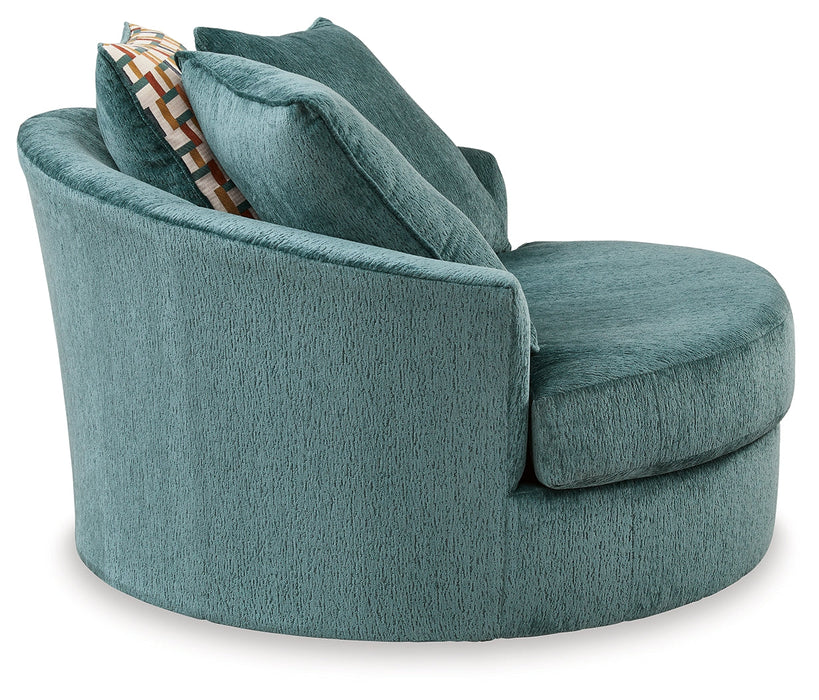 Laylabrook Teal Oversized Swivel Accent Chair - 9220621 - Vega Furniture