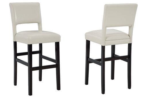 Leektree Ivory/Brown Bar Height Barstool, Set of 2 - D470-330 - Vega Furniture