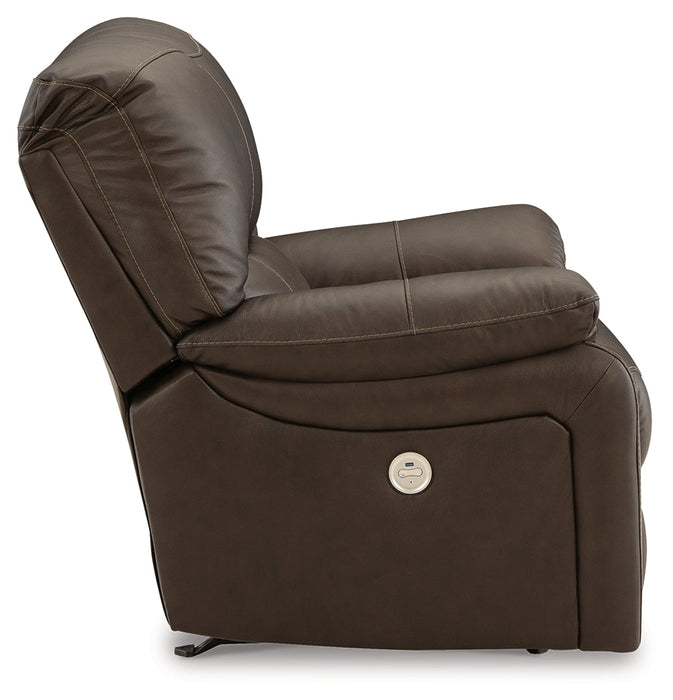 Leesworth Dark Brown Power Recliner - U4380898 - Vega Furniture