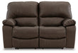 Leesworth Dark Brown Power Reclining Loveseat - U4380874 - Vega Furniture