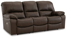 Leesworth Dark Brown Power Reclining Sofa - U4380887 - Vega Furniture