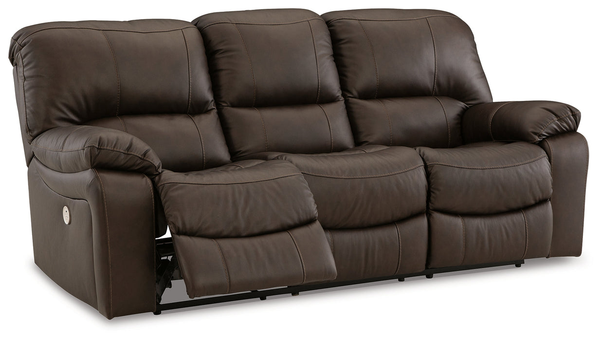 Leesworth Dark Brown Power Reclining Sofa - U4380887 - Vega Furniture