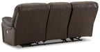 Leesworth Dark Brown Power Reclining Sofa - U4380887 - Vega Furniture