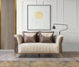 Leina Ivory-Coffee Velvet Loveseat - LEINAIVORY-COFFEE-L - Vega Furniture