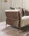 Leina Ivory-Coffee Velvet Loveseat - LEINAIVORY-COFFEE-L - Vega Furniture