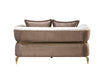 Leina Ivory-Coffee Velvet Loveseat - LEINAIVORY-COFFEE-L - Vega Furniture