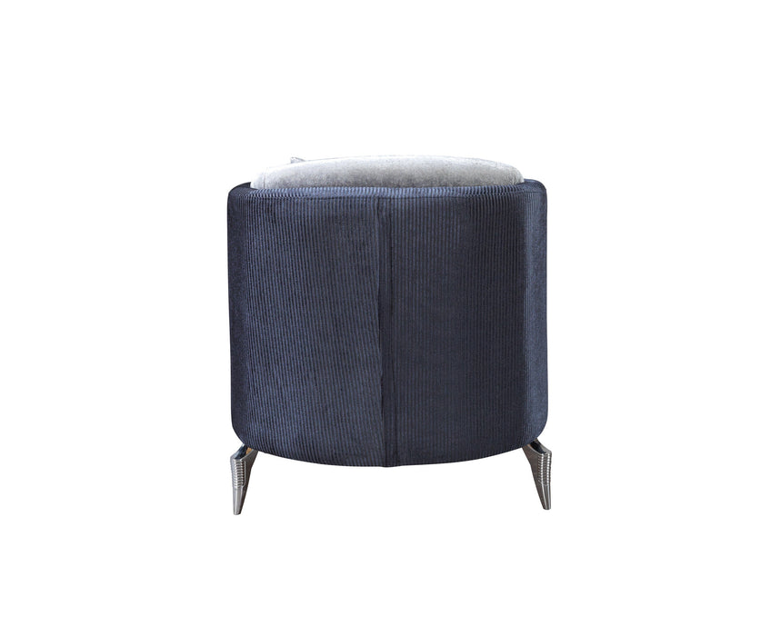 Leina Silver/Gray Velvet Chair - LEINASG-C - Vega Furniture