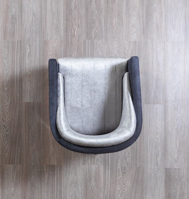 Leina Silver/Gray Velvet Chair - LEINASG-C - Vega Furniture