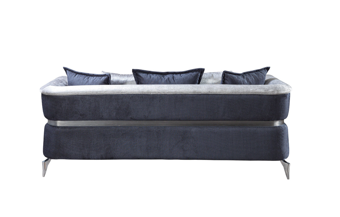 Leina Silver/Gray Velvet Living Room Set - LEINASG-SL - Vega Furniture