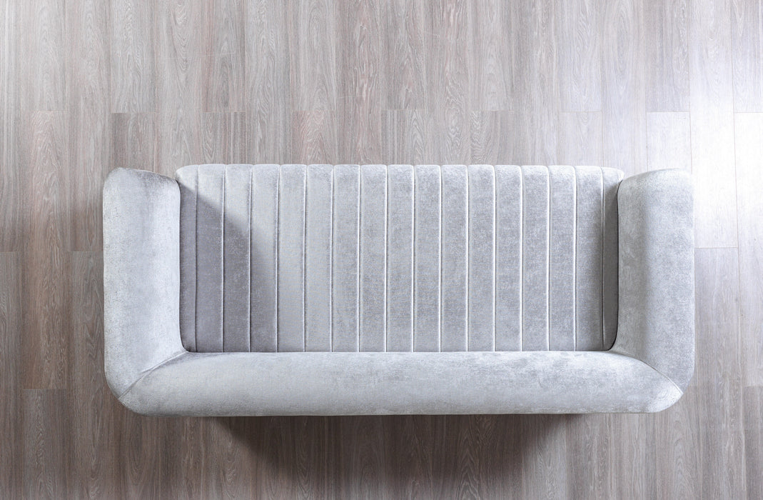 Leina Silver/Gray Velvet Living Room Set - LEINASG-SL - Vega Furniture
