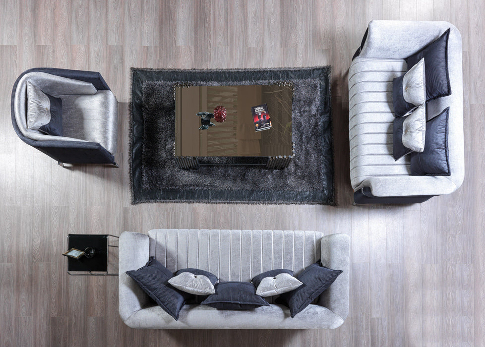 Leina Silver/Gray Velvet Living Room Set - LEINASG-SL - Vega Furniture