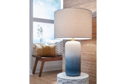 Lemrich White/Teal Table Lamp - L123874 - Vega Furniture