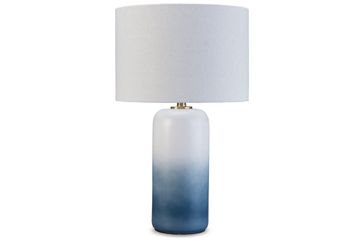 Lemrich White/Teal Table Lamp - L123874 - Vega Furniture