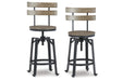 Lesterton Light Brown/Black Counter Height Barstool, Set of 2 - D334-124 - Vega Furniture