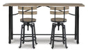 Lesterton Light Brown/Black Counter Height Set - SET | D334-52 | D334-124(2) - Vega Furniture