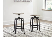 Lesterton Light Brown/Black Counter Height Stool, Set of 2 - D334-024 - Vega Furniture