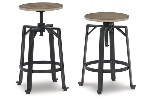 Lesterton Light Brown/Black Counter Height Stool, Set of 2 - D334-024 - Vega Furniture