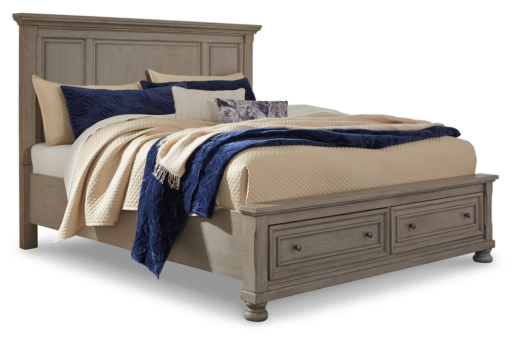 Lettner Light Gray King Panel Storage Bed - SET | B733-58 | B733-76 | B733-99 - Vega Furniture